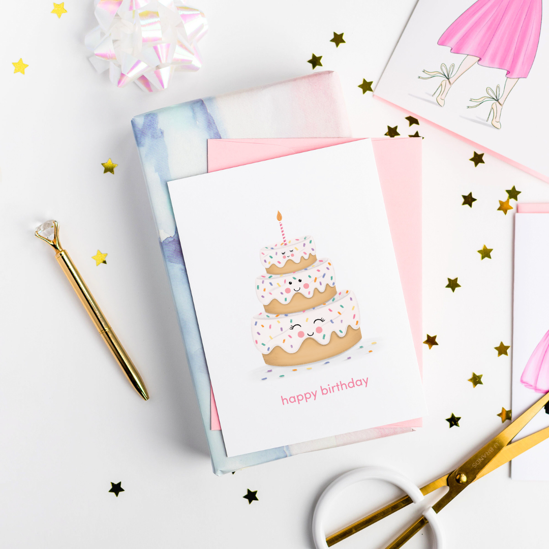 Happy Birthday Cake Greeting Card