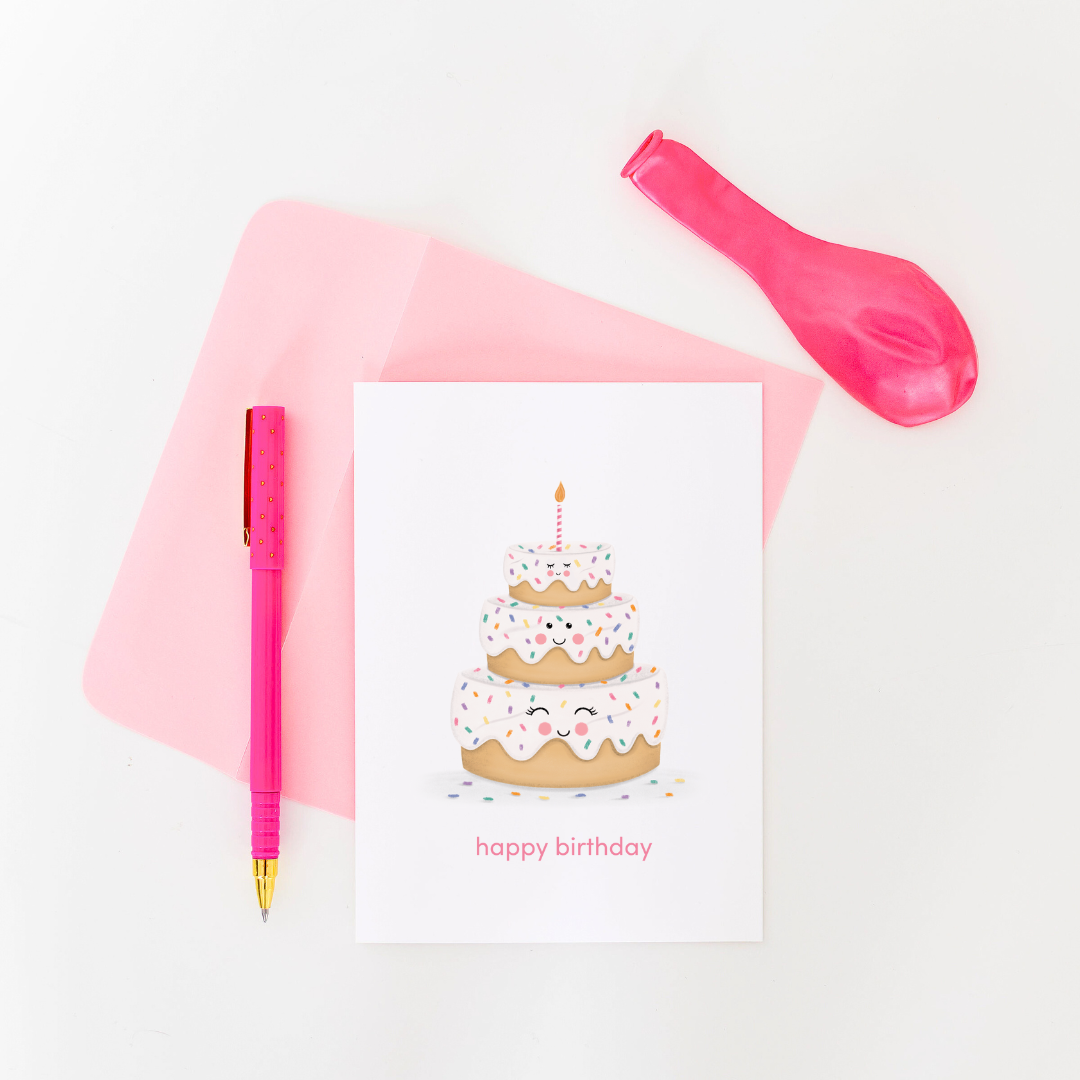 Happy Birthday Cake Greeting Card