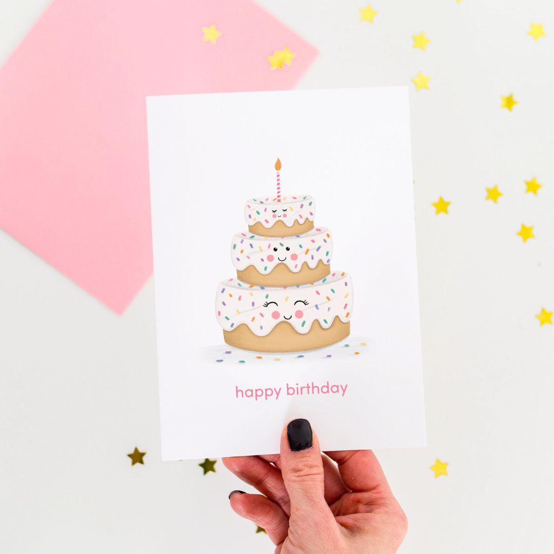 Happy Birthday Cake Greeting Card