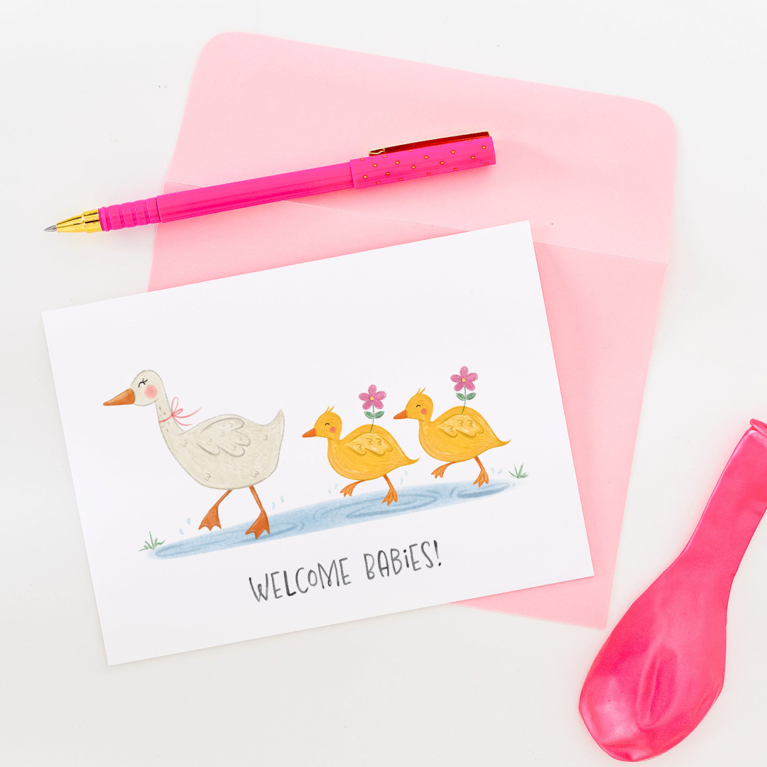 Welcome Babies Greeting Card