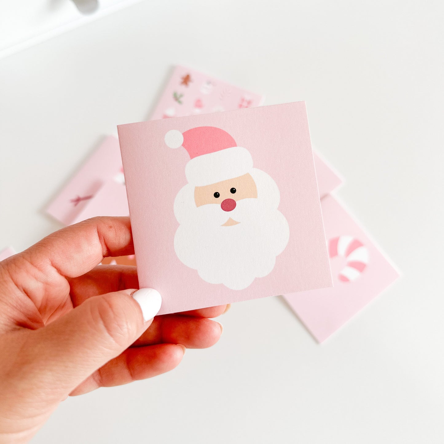 Pink Santa Mini Greeting Card