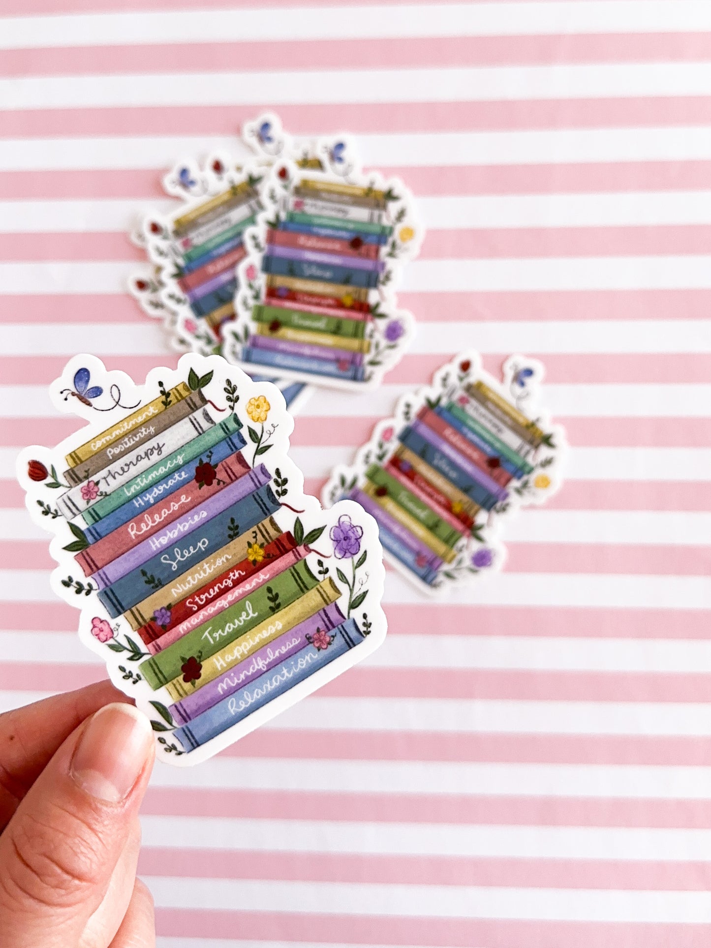 Self Help Book Stack Sticker