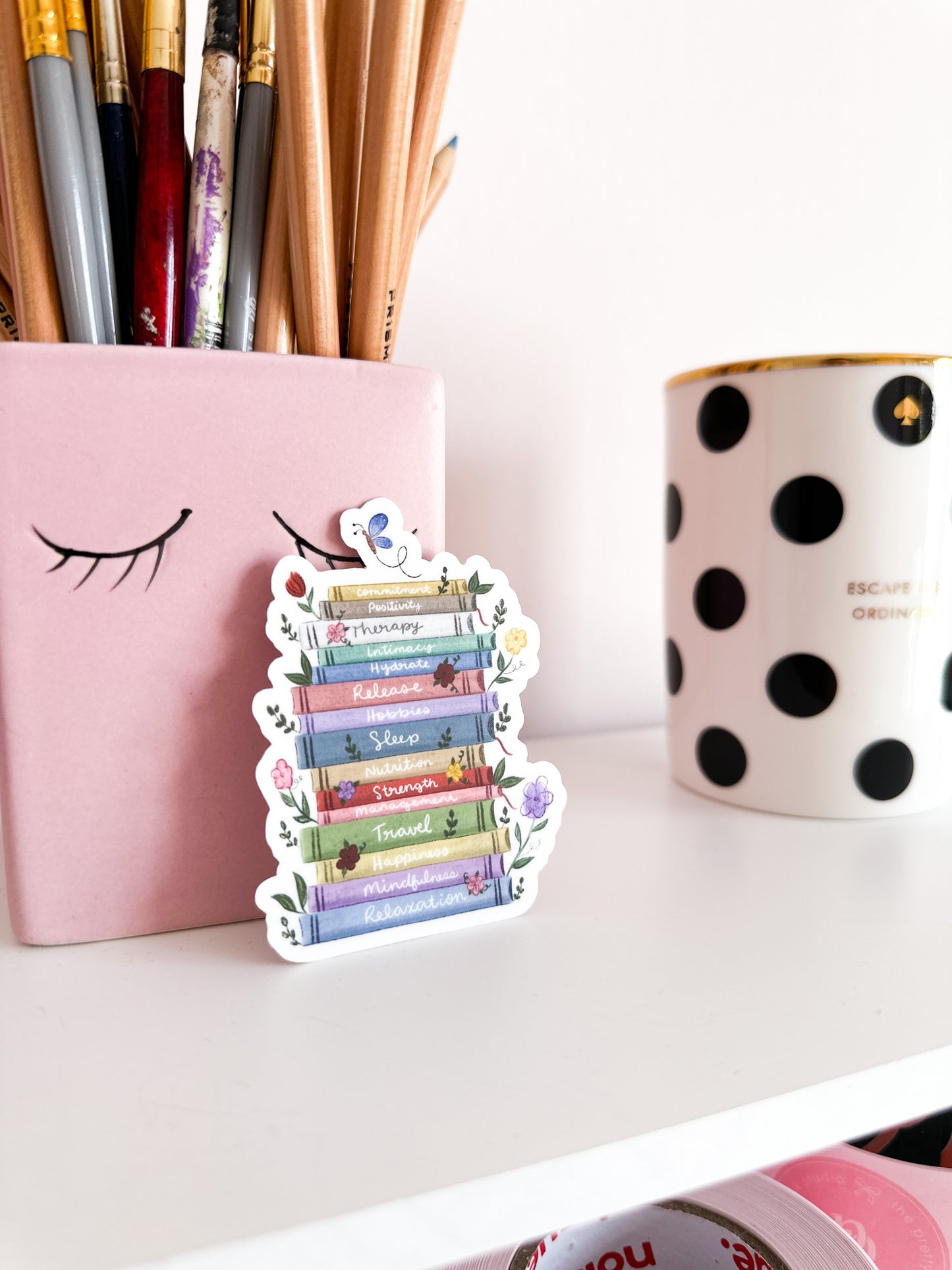 Self Help Book Stack Sticker