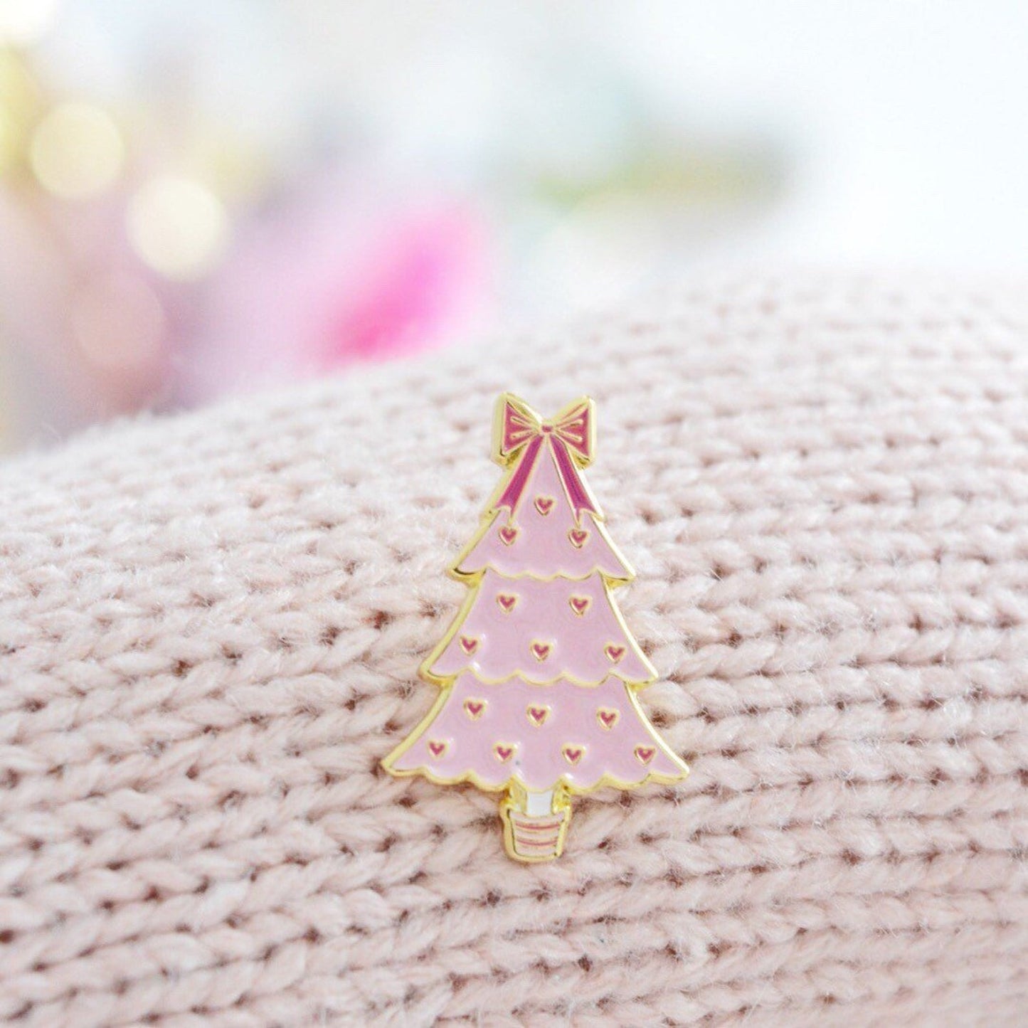 Pink Christmas Tree Enamel Pin