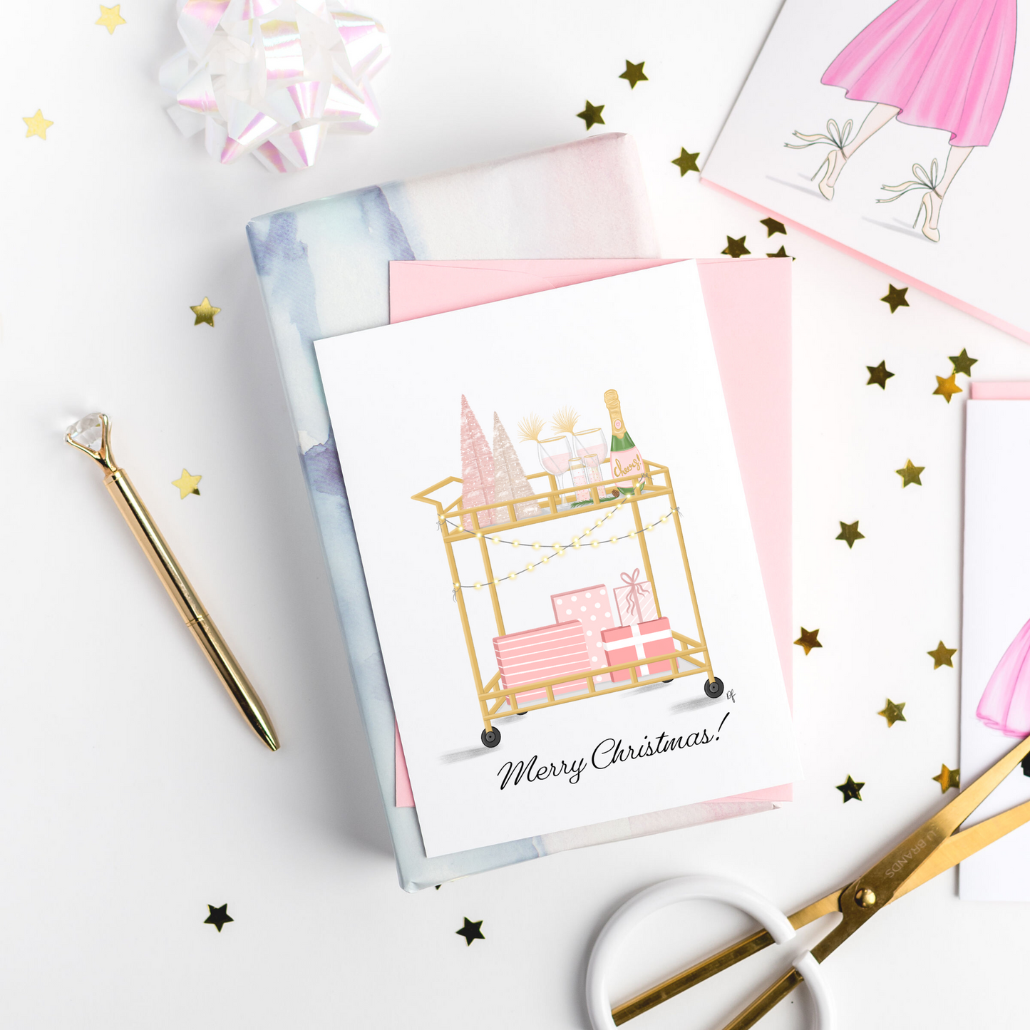 Christmas Bar Cart Greeting Card