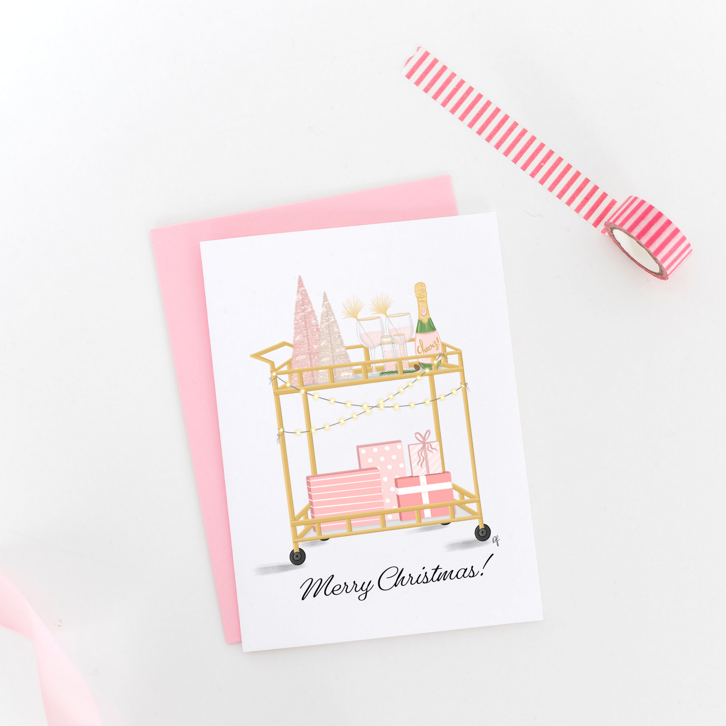 Christmas Bar Cart Greeting Card