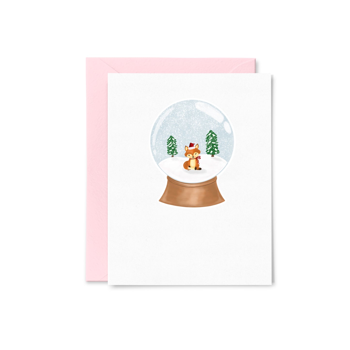Fox Snow Globe Greeting Card