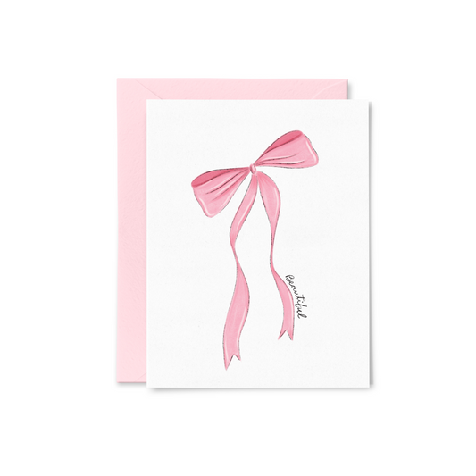 Pink Bow Greeting Card