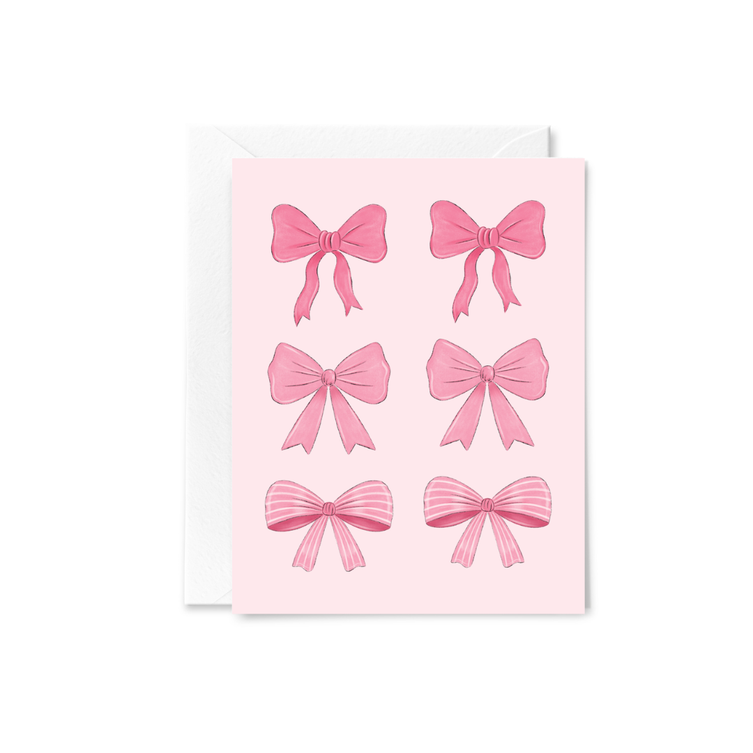 Pink Bows Greeting Card