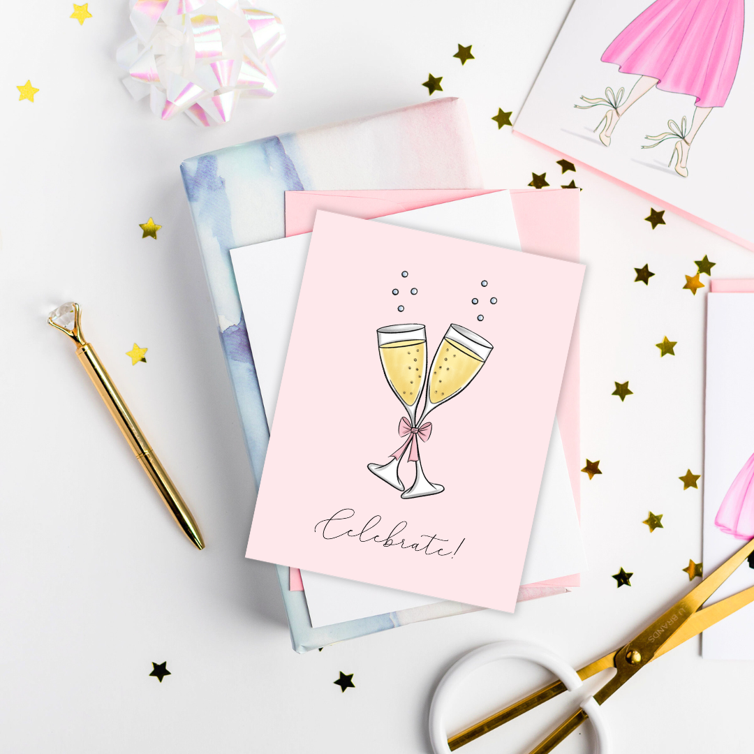 Champagne Glasses Greeting Card