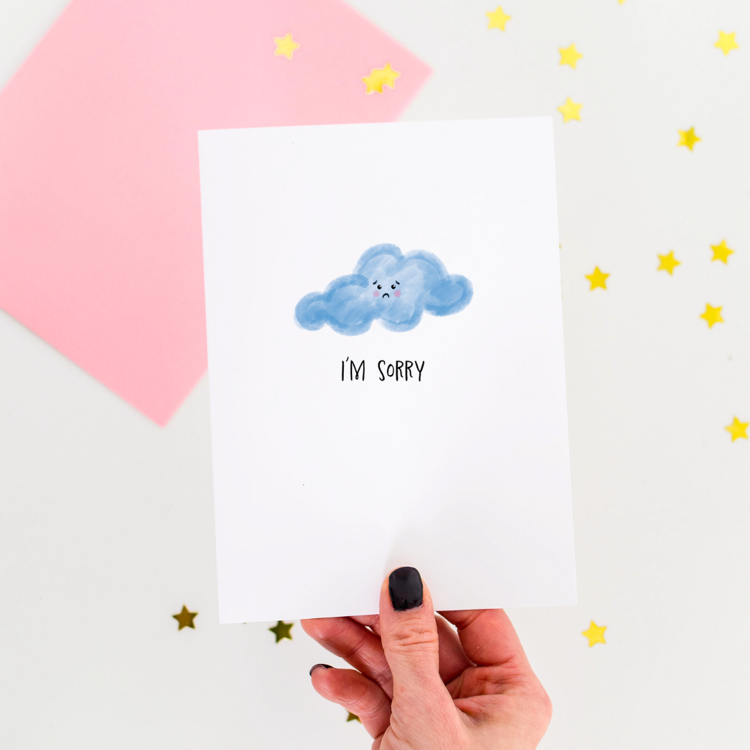 Sad Cloud Greeting Card