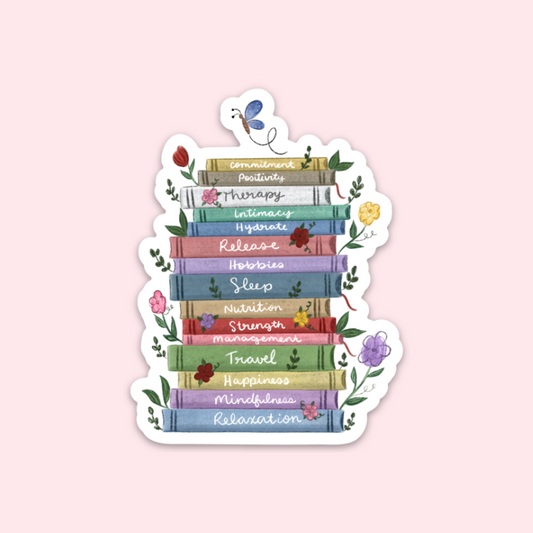Self Help Book Stack Sticker