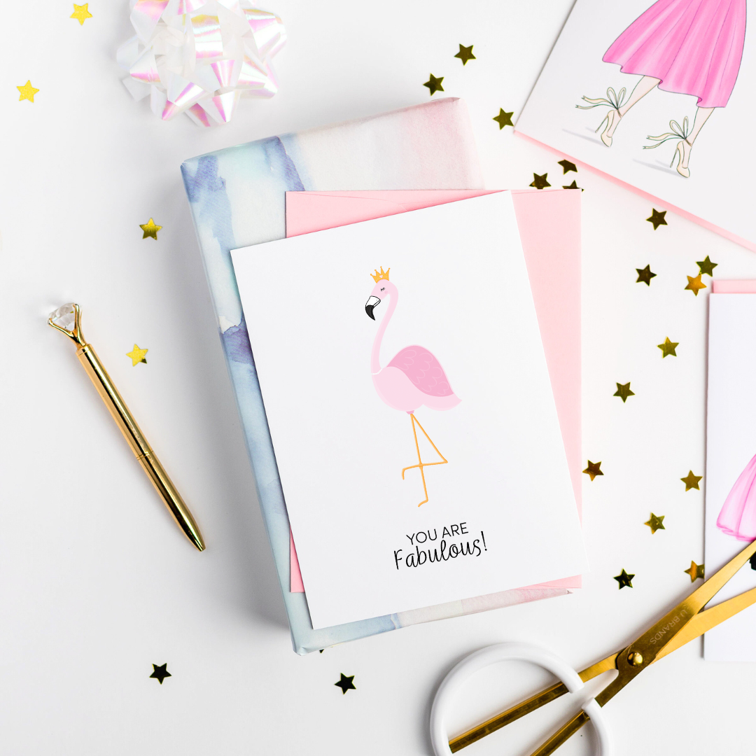 You're Fabulous Flamingo Greeting Card