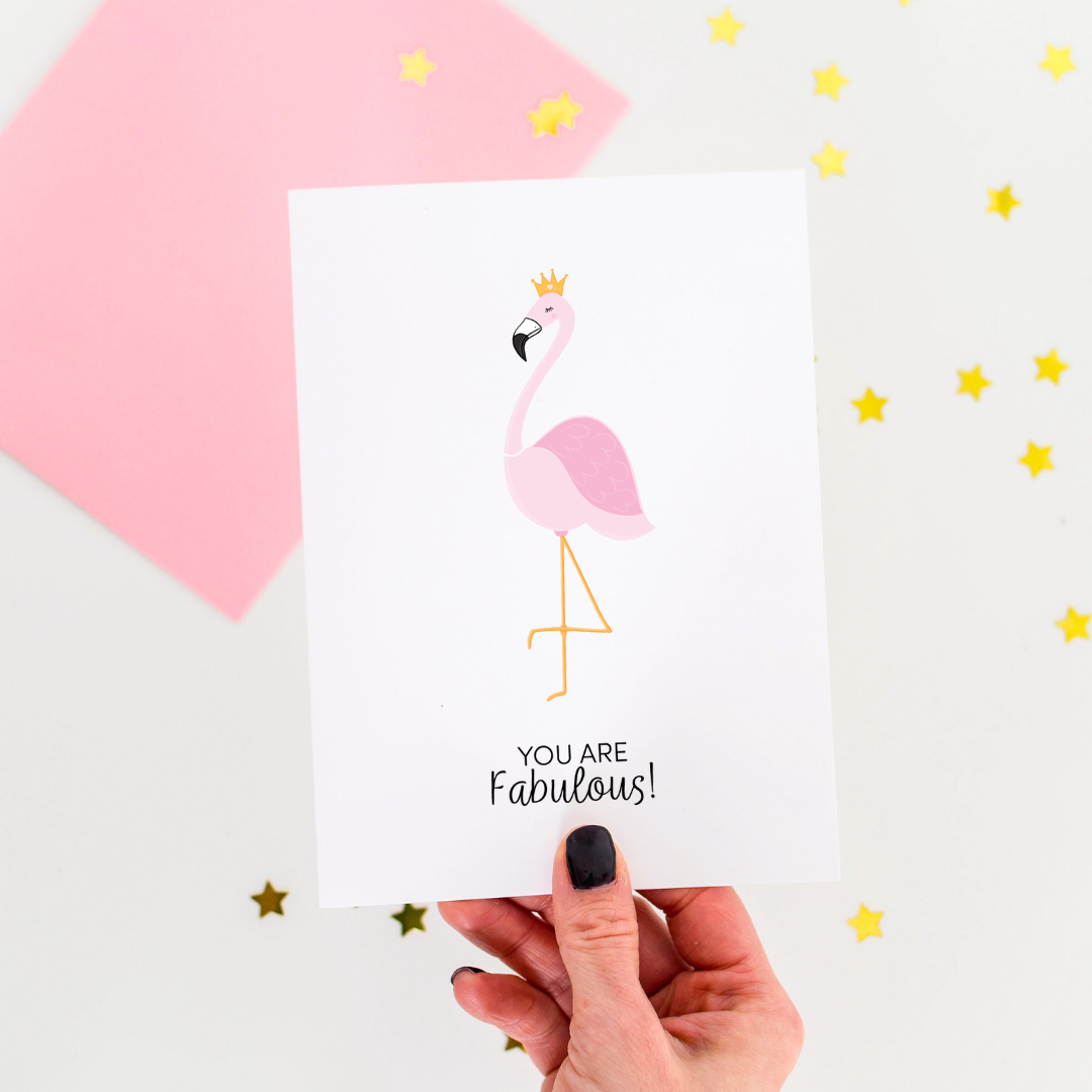 You're Fabulous Flamingo Greeting Card