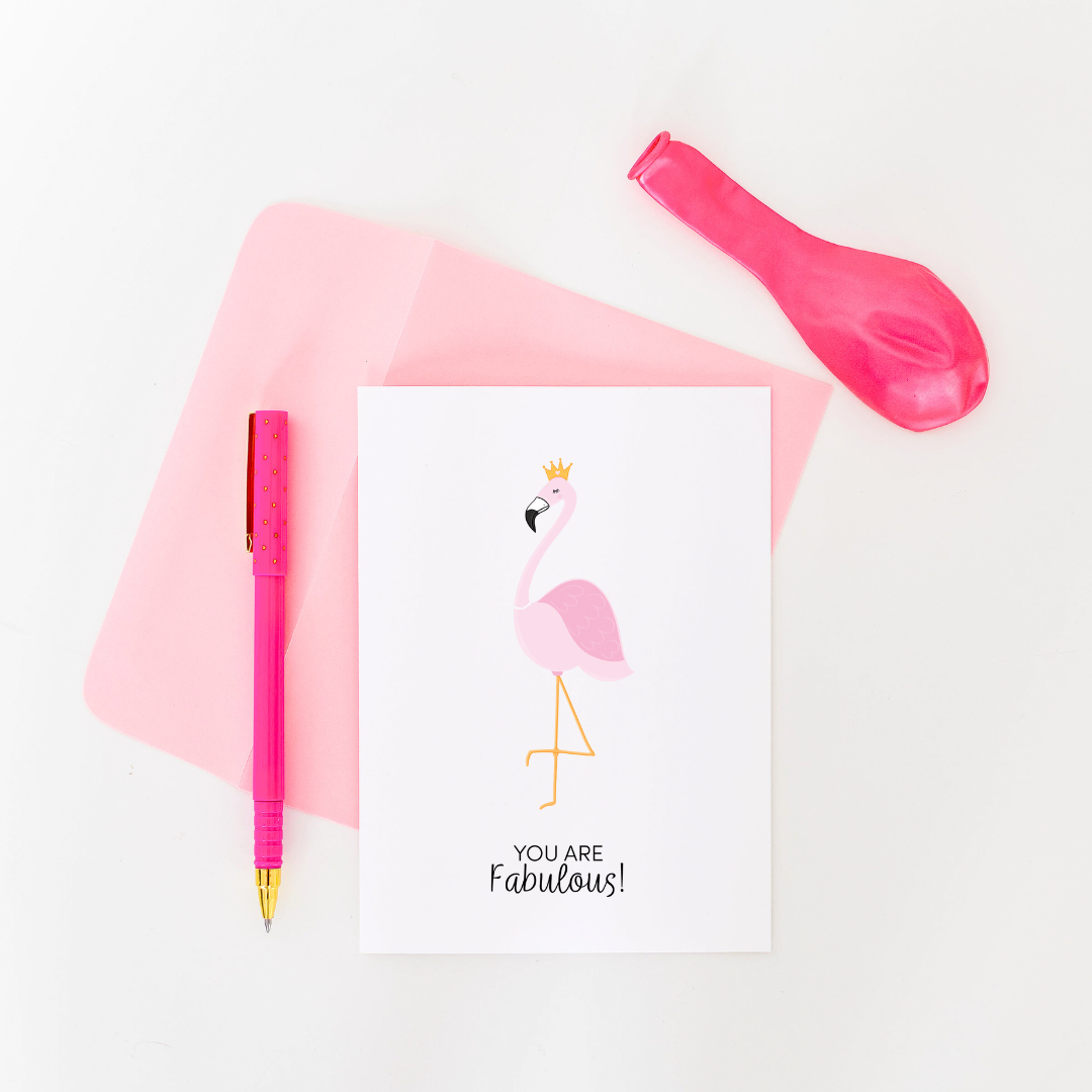 You're Fabulous Flamingo Greeting Card