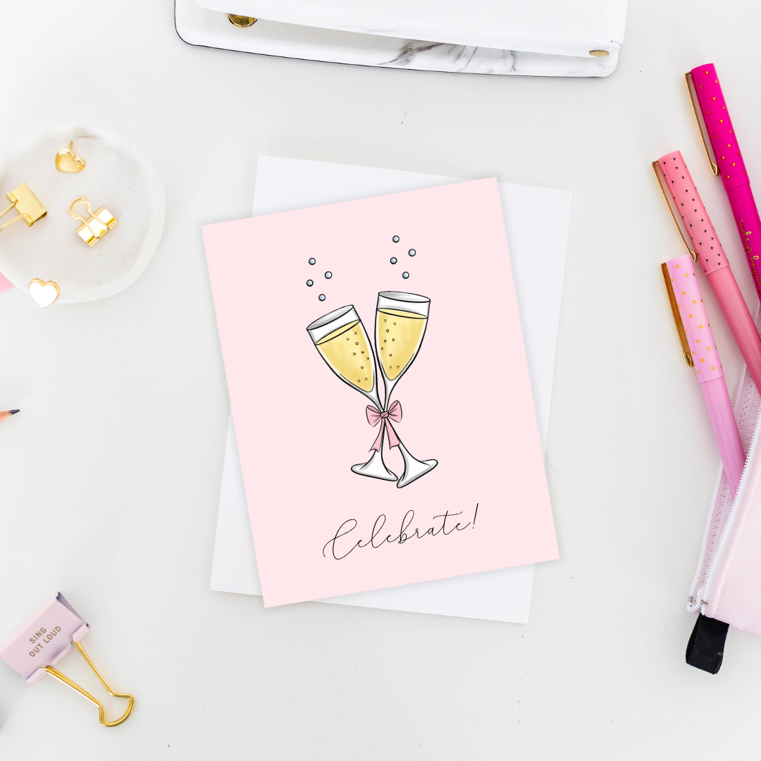 Champagne Glasses Greeting Card