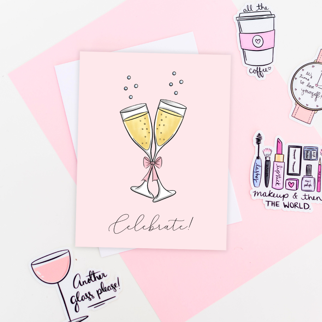 Champagne Glasses Greeting Card