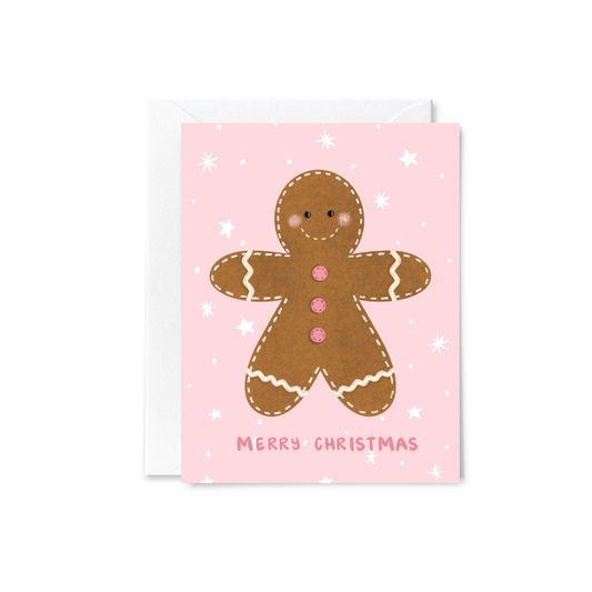 Pink Gingerbread Greeting Card