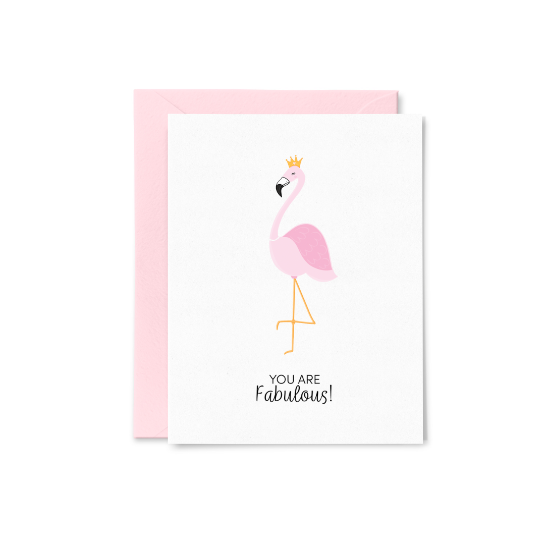 You're Fabulous Flamingo Greeting Card