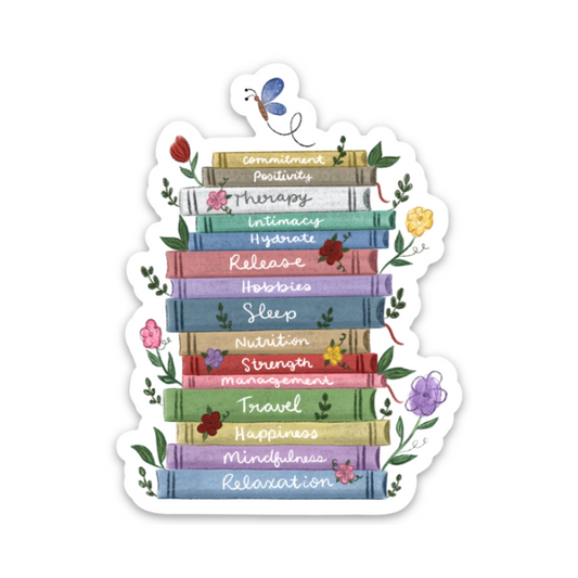 Self Help Book Stack Sticker