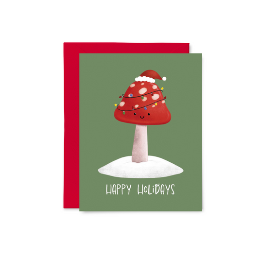 Christmas Mushroom Greeting Card
