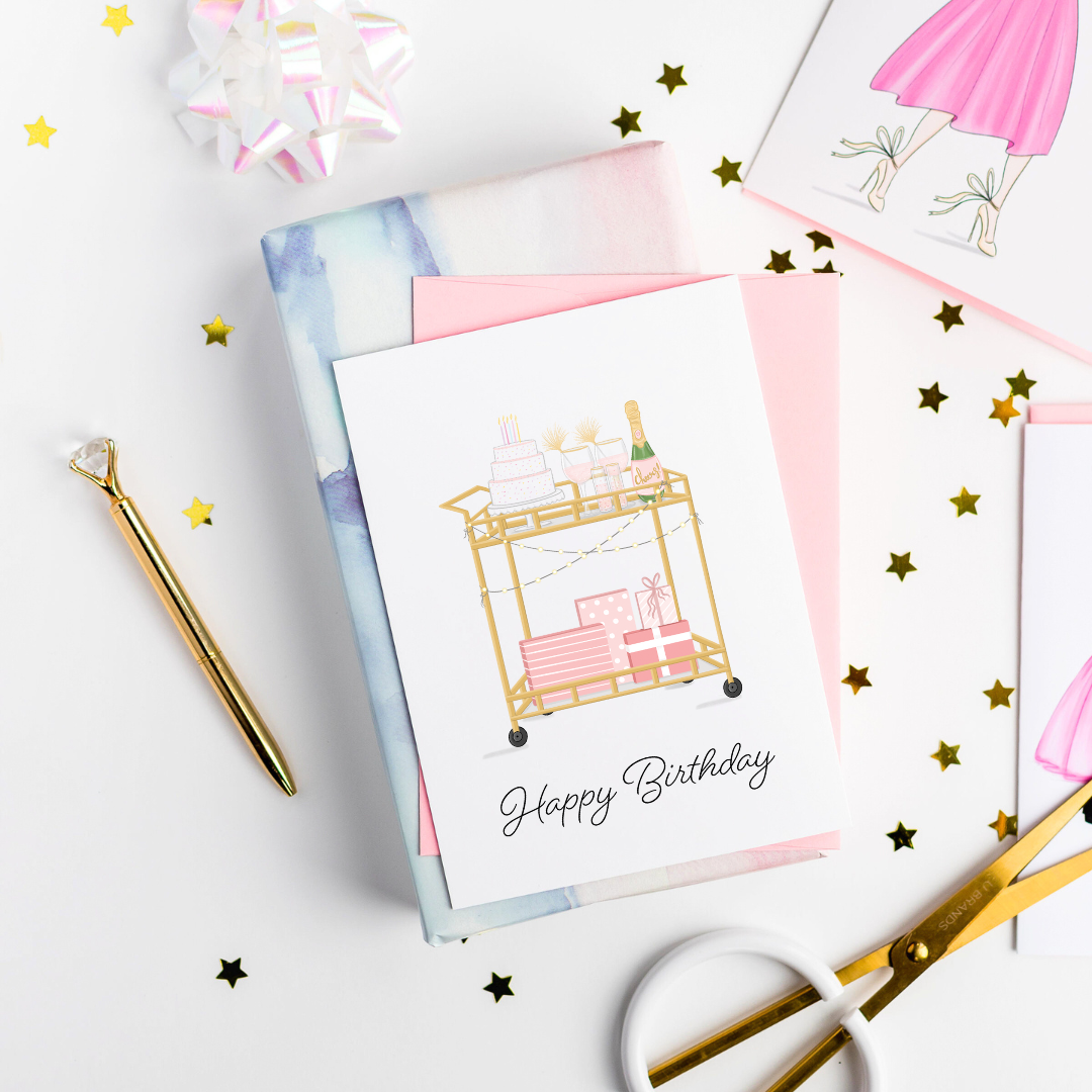 Birthday Bar Cart Greeting Card