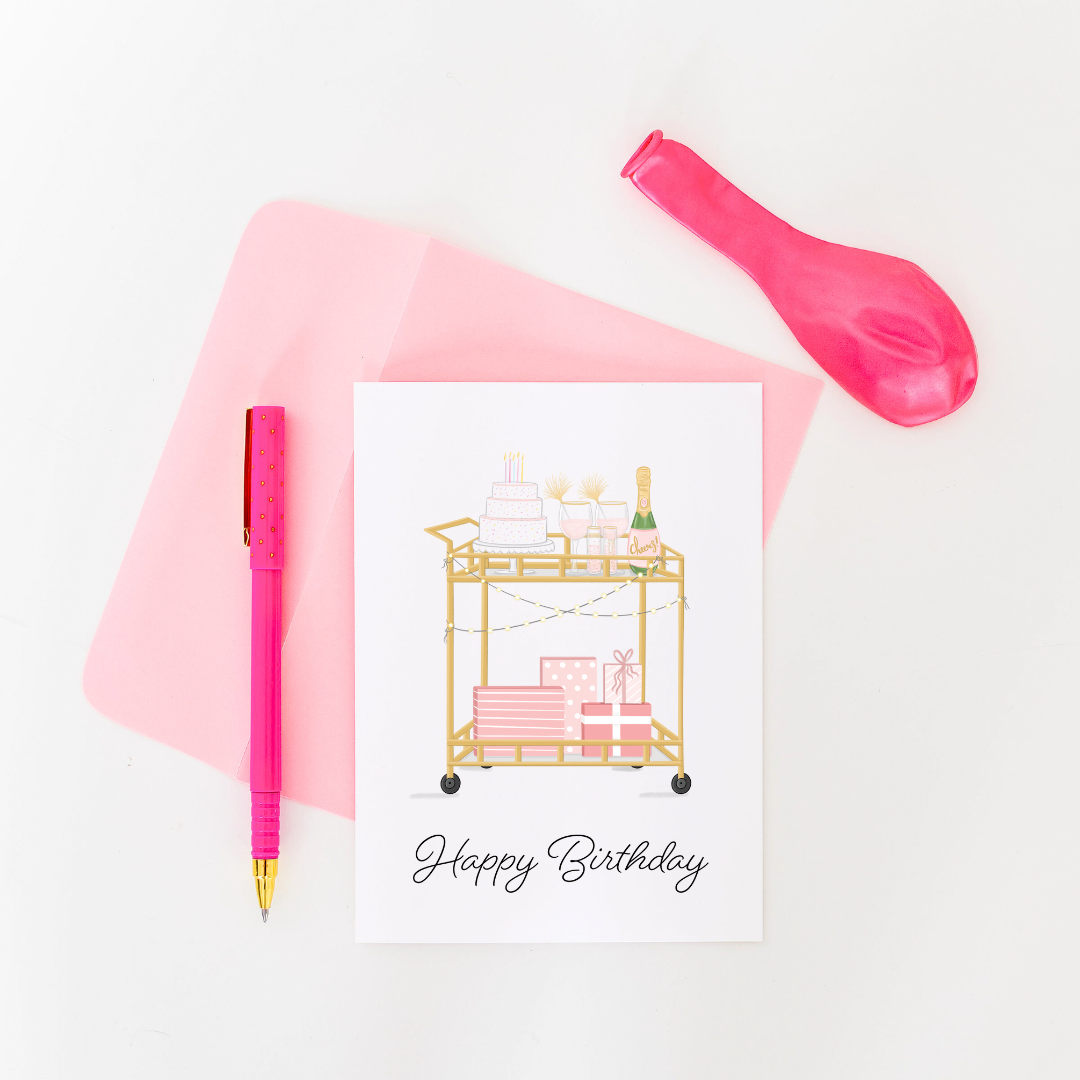 Birthday Bar Cart Greeting Card