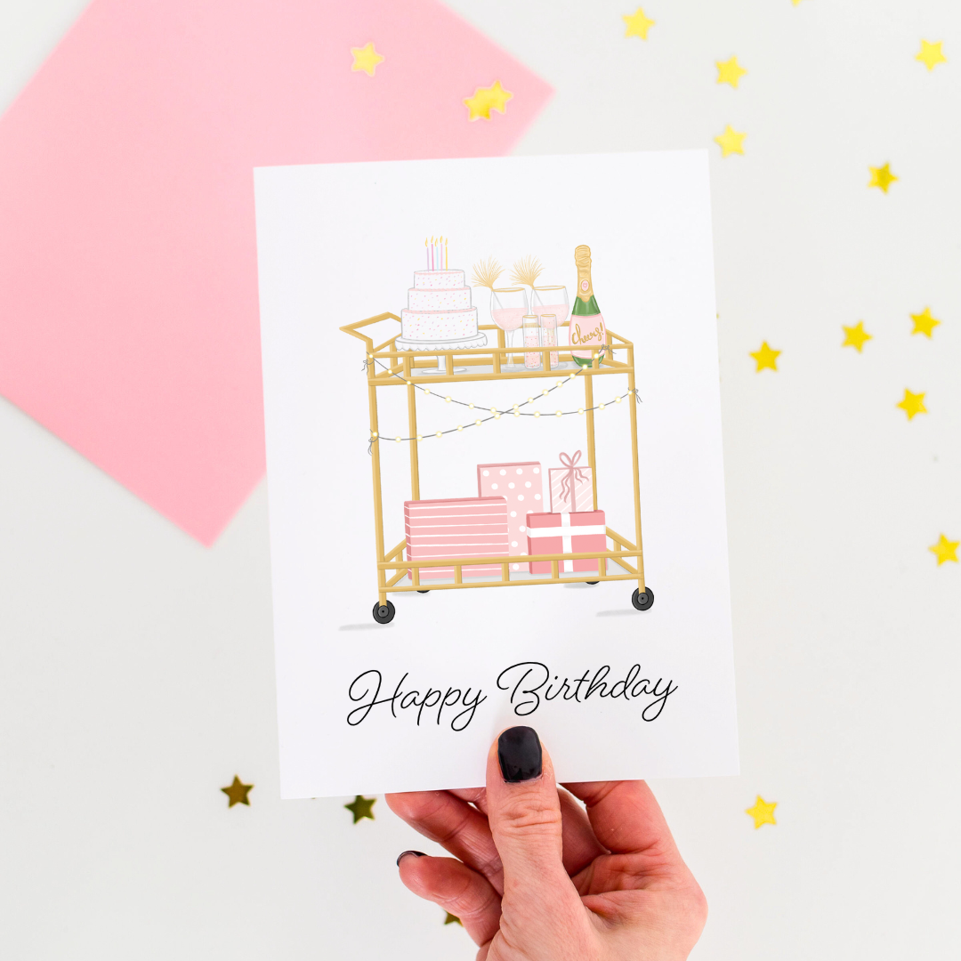 Birthday Bar Cart Greeting Card