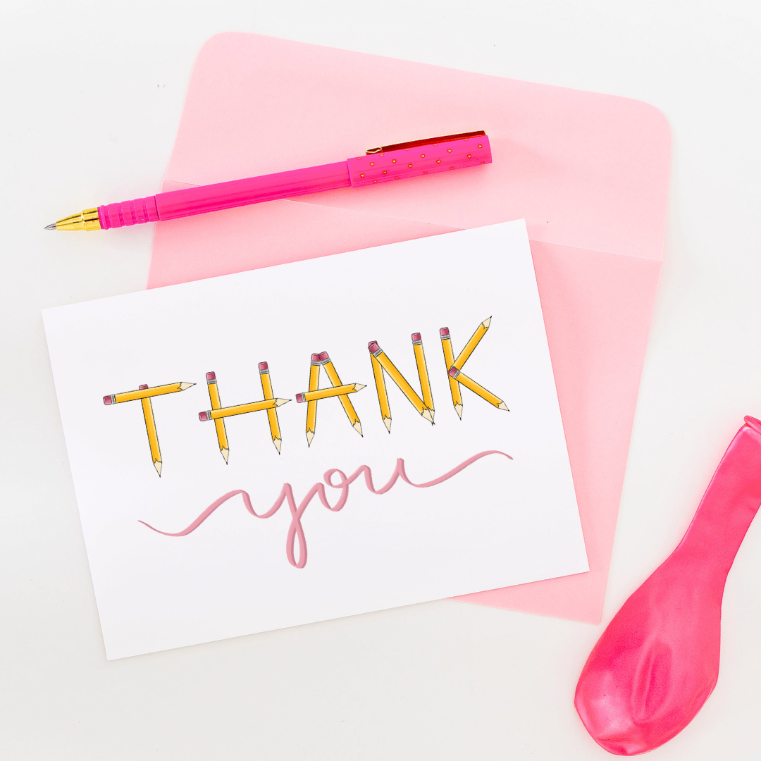 Pencil Thank You Greeting Card