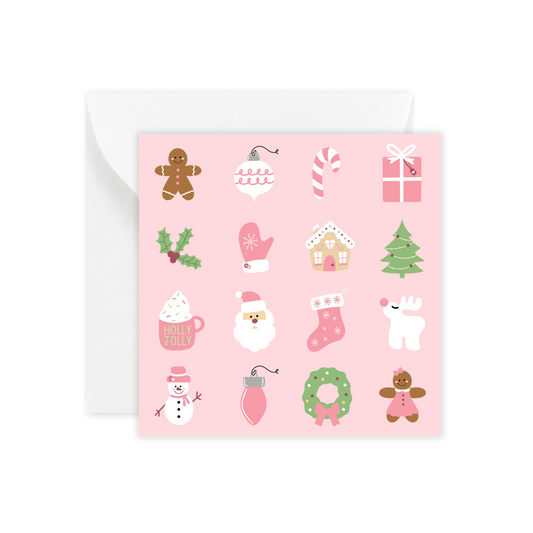 Pink Christmas Mini Greeting Card