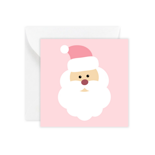 Pink Santa Mini Greeting Card