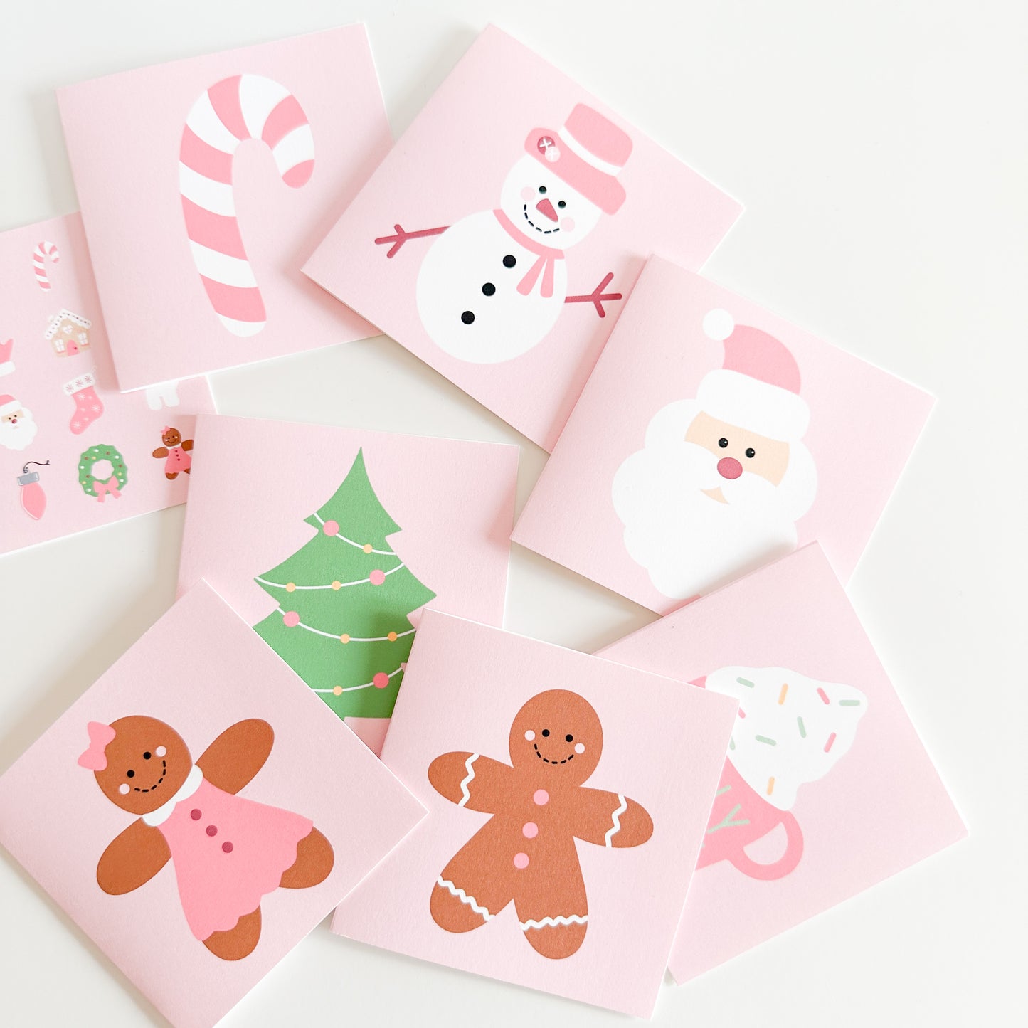 Pink Snowman Mini Greeting Card