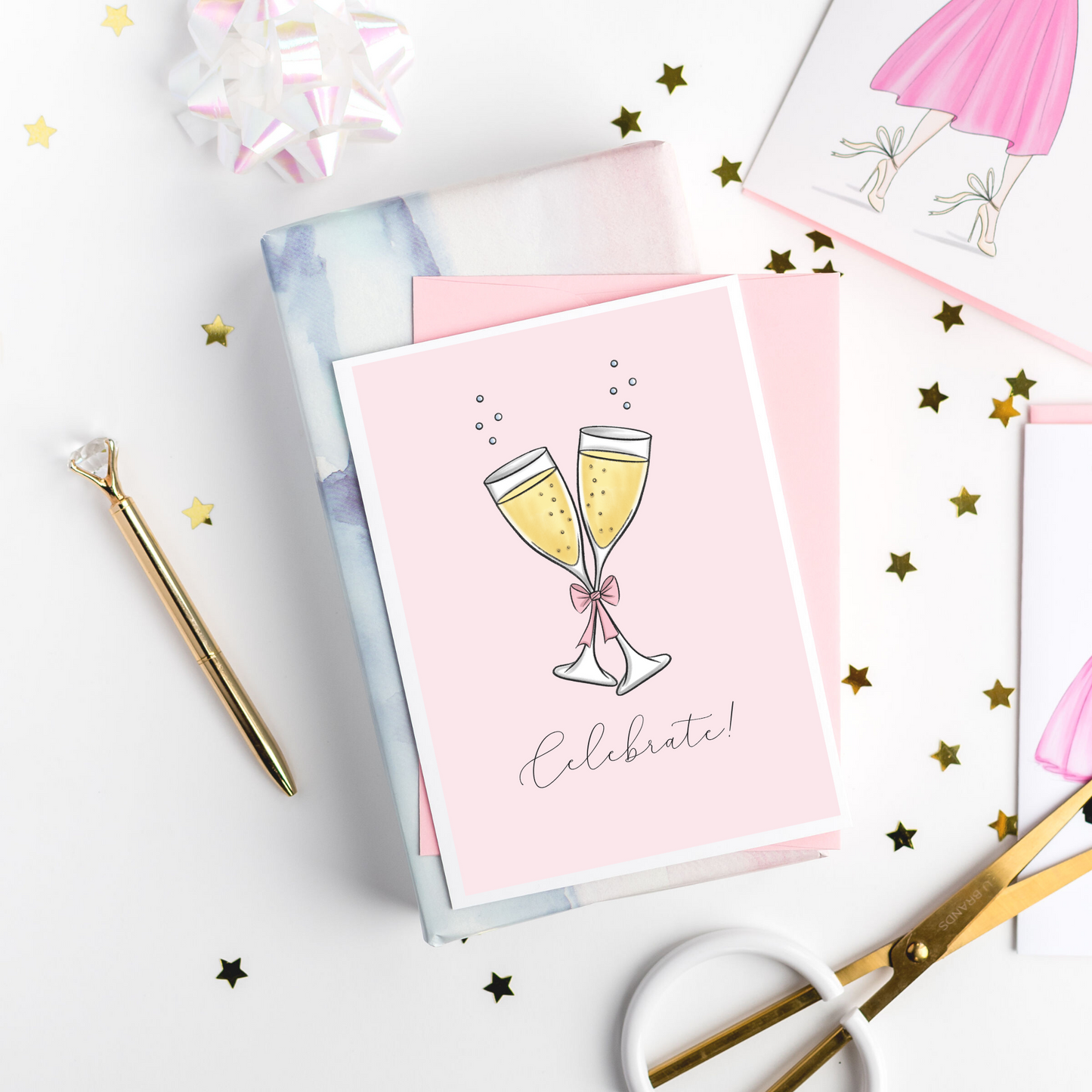 Champagne Glasses Greeting Card