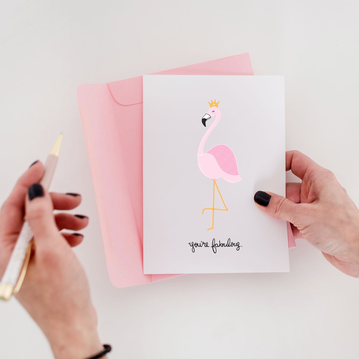 You're Fabulous Flamingo Greeting Card
