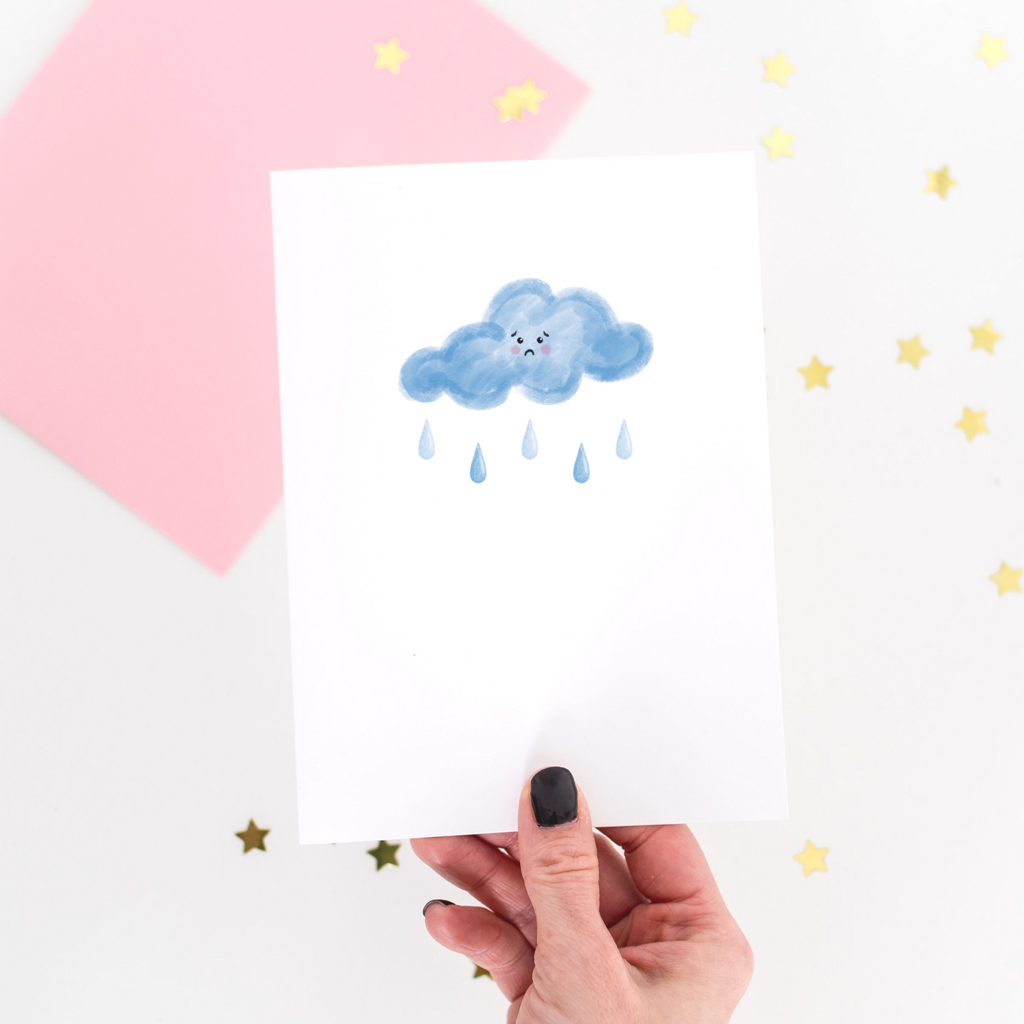 Sad Cloud Greeting Card