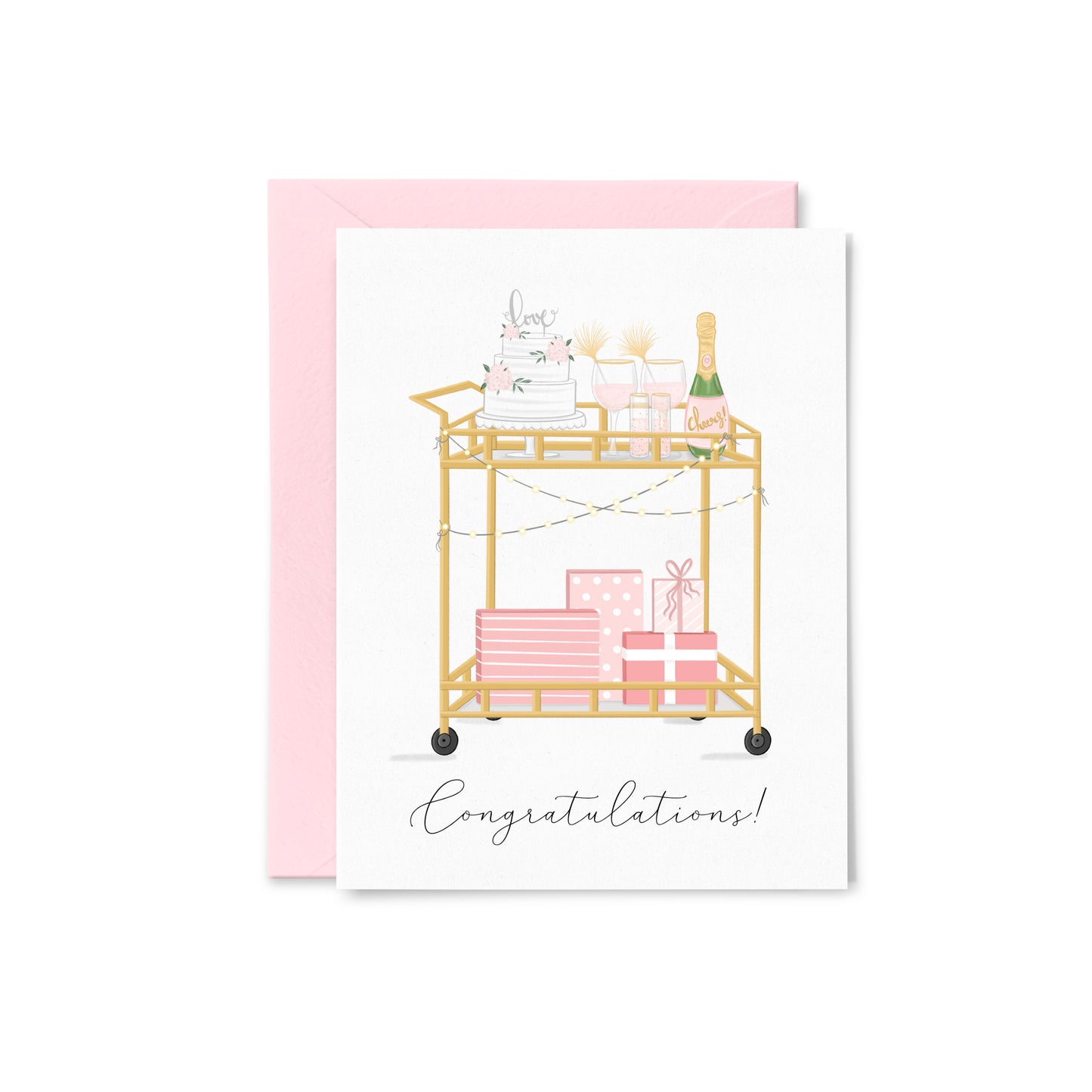 Wedding Bar Cart Greeting Card