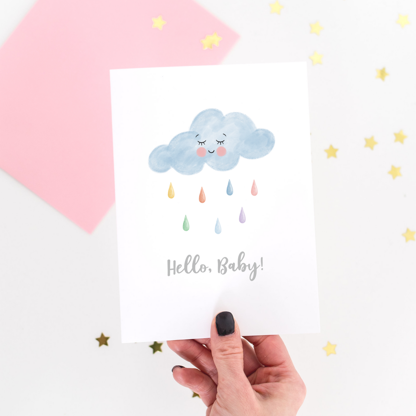 Hello Baby Cloud Greeting Card