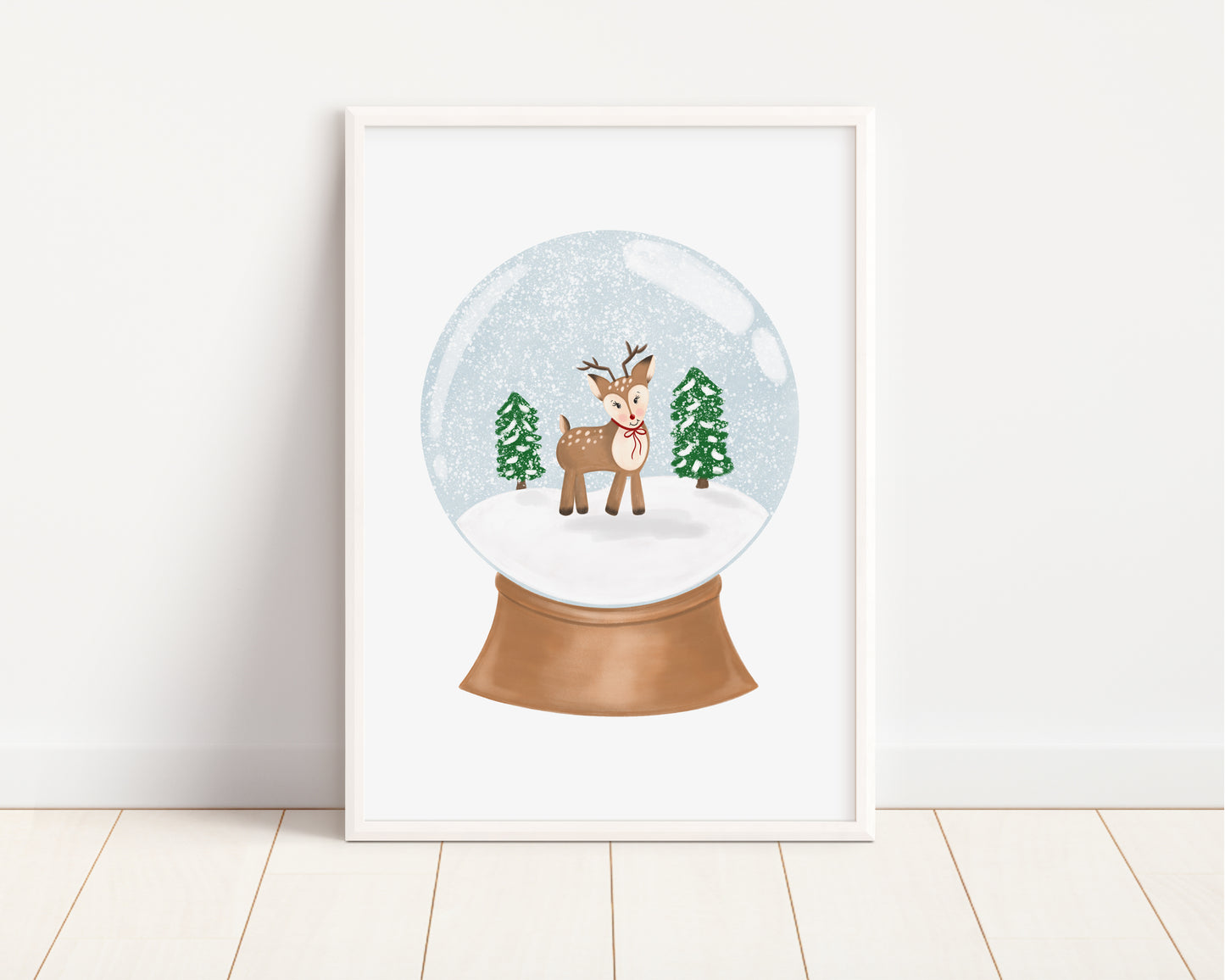 Deer Globe Art Print