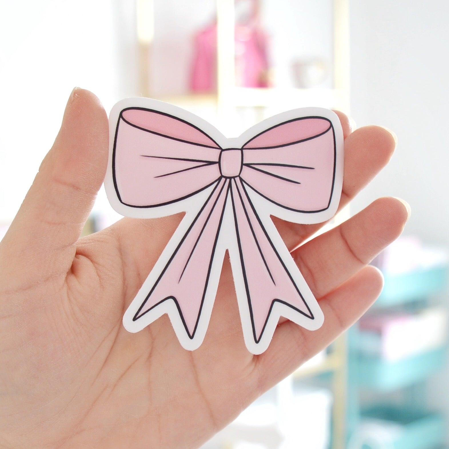 pink bow stickers