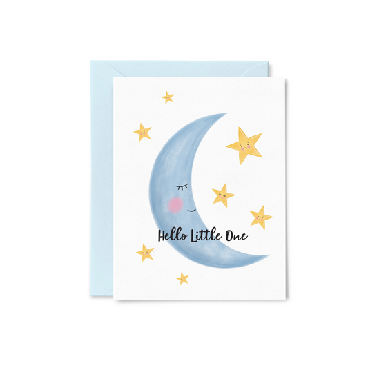 Welcome Little One Moon Greeting Card