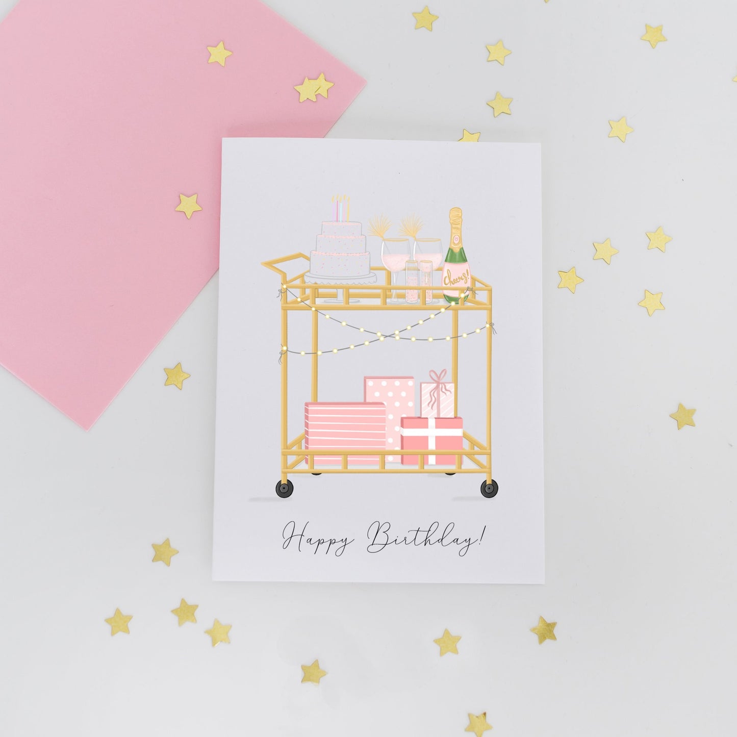 Birthday Bar Cart Greeting Card
