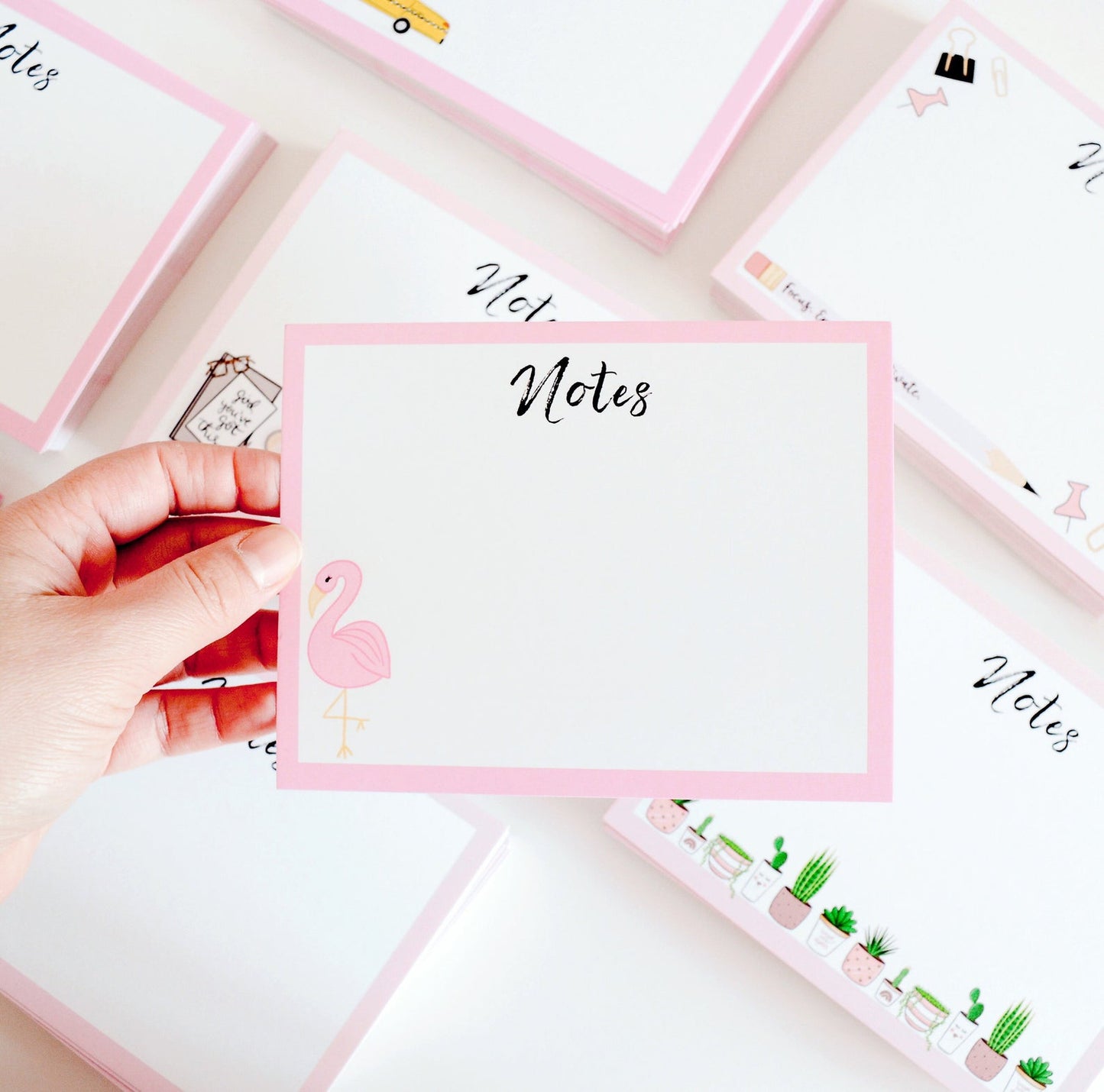 Flamingo flat notecards