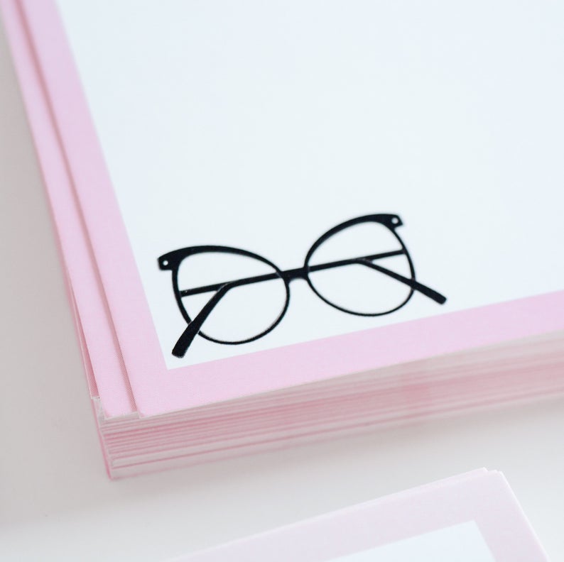 Glasses flat notecards