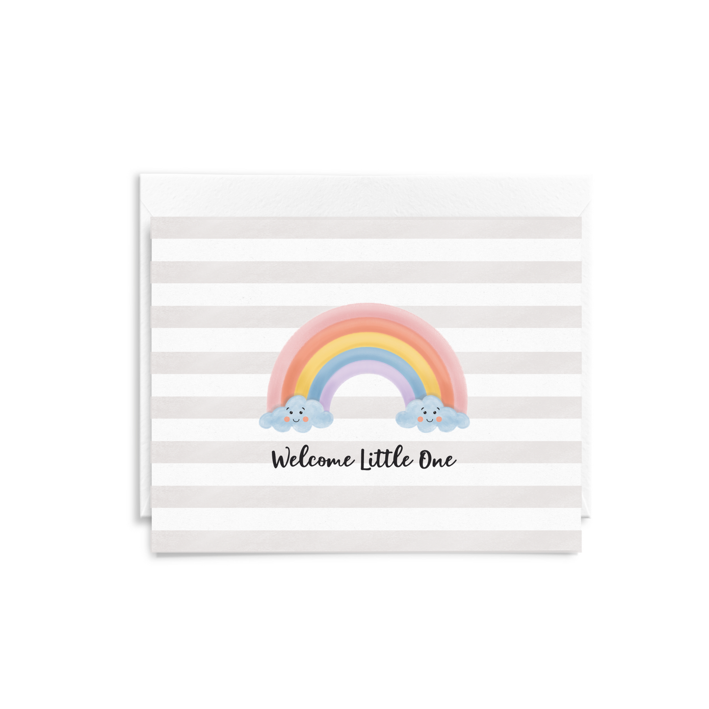 Welcome Little One Rainbow Greeting Card